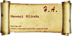 Hevesi Alinda névjegykártya